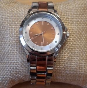 NEW Y2K Silver and Rose Gold Tone Collectible Watch From Yves Rocher (LBVYR)